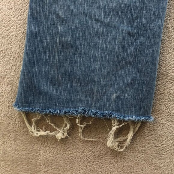 J. Crew Womens Jeans Size 4 City Fit Flare Frayed Hem Blue Denim Casual Y2K - Picture 15 of 16